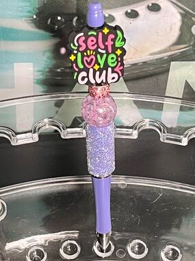Pens By Alex - Purple Glitter Self Love Club Pen